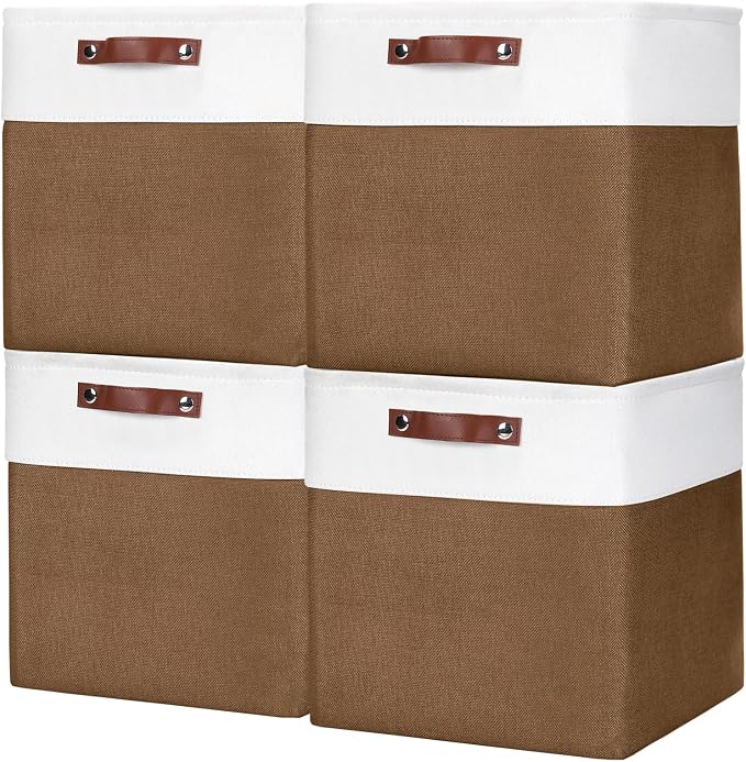 Bagnizer 13x13 Cube Storage Bins, Collapsible Fabric Storage Box, 4 Pack Closet by Bagnizer