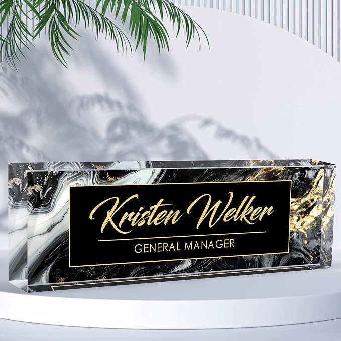 Custom Desk Name Plate Personalized, Acrylic Name Plates by Flpoxzd
