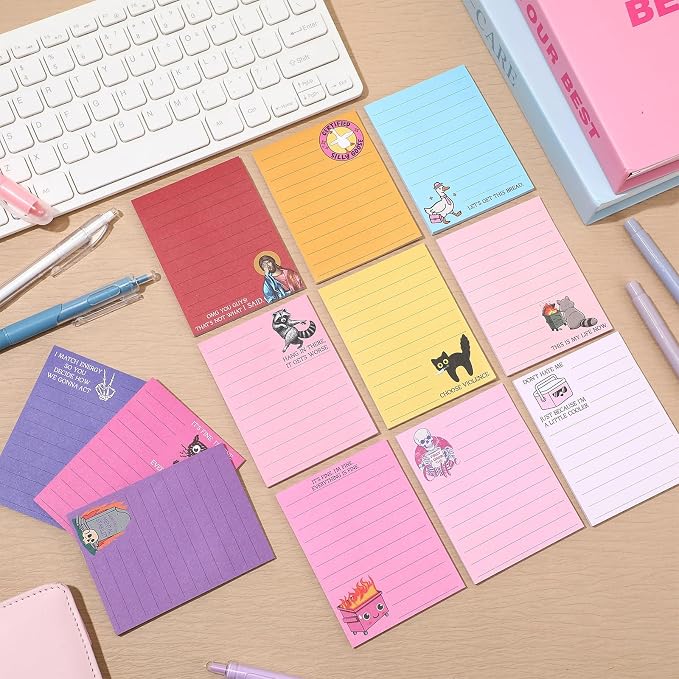 12 Pcs Funny Sticky Notes for Work 4x3 Inches Sarcastic Self Adhesive Notepads - Image 7