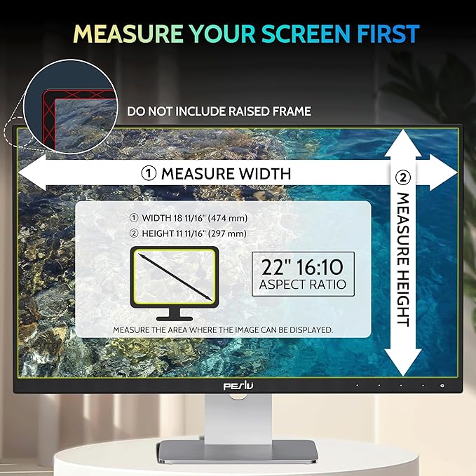 Peslv 22 Inch Privacy Screen for Computer Monitor 16:10 Aspect Ratio, Eye - Image 2