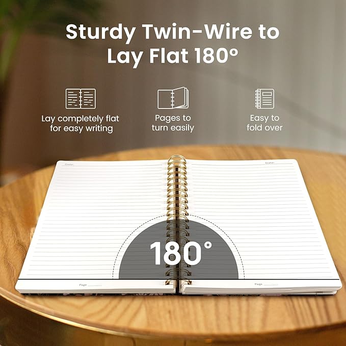 Lined Spiral Notebook Journal for Work, 300 Pages Thick B5 (7.1"x10") College Ruled Journal for Women & Writing, Hardcover Notebook for Note Taking, Perfect for Office Home School Supplies, Mushroom-DeskLoop Office