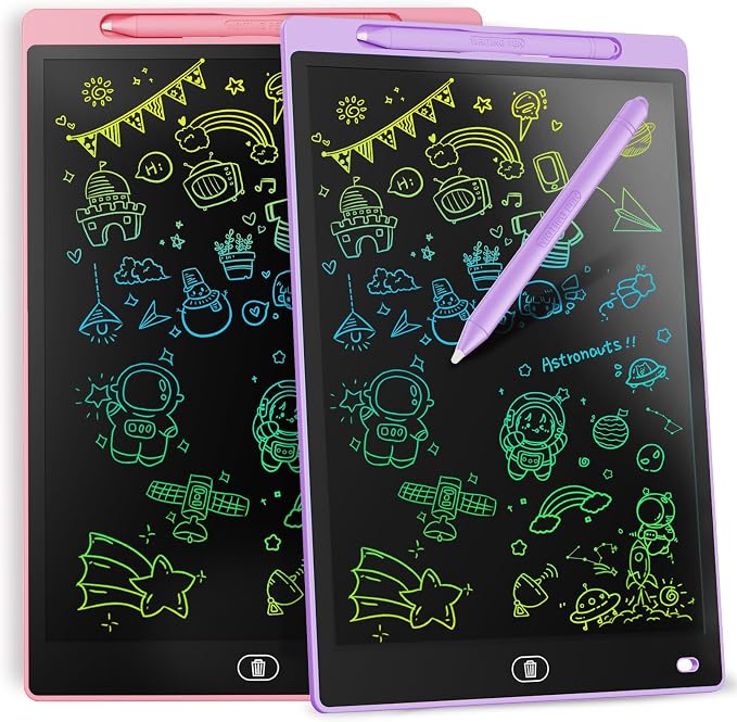 Genialba LCD Writing Tablet 12-Inch Colorful Doodle Board, Toddler Learning by Genialba