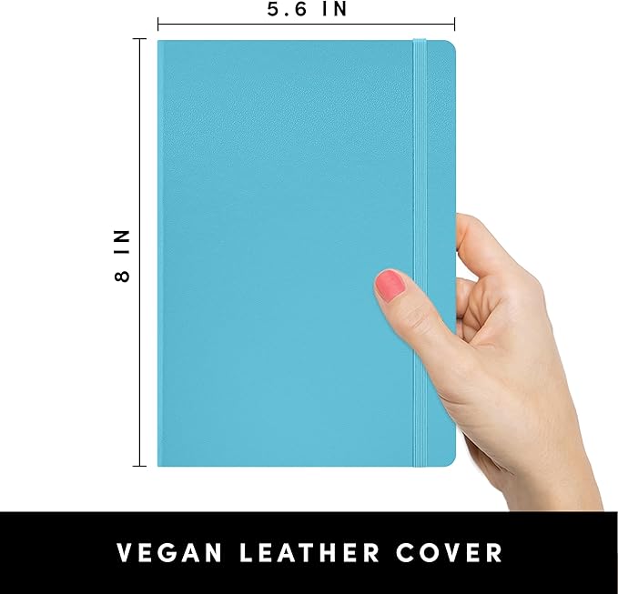 PAPERAGE Lined Journal Notebook, (Sky Blue), 252 Pages, Medium 5.6 in x 8 in - 100 GSM Thick Paper – Hardcover Journaling Notebook for Work, School & Note Taking-DeskLoop Office