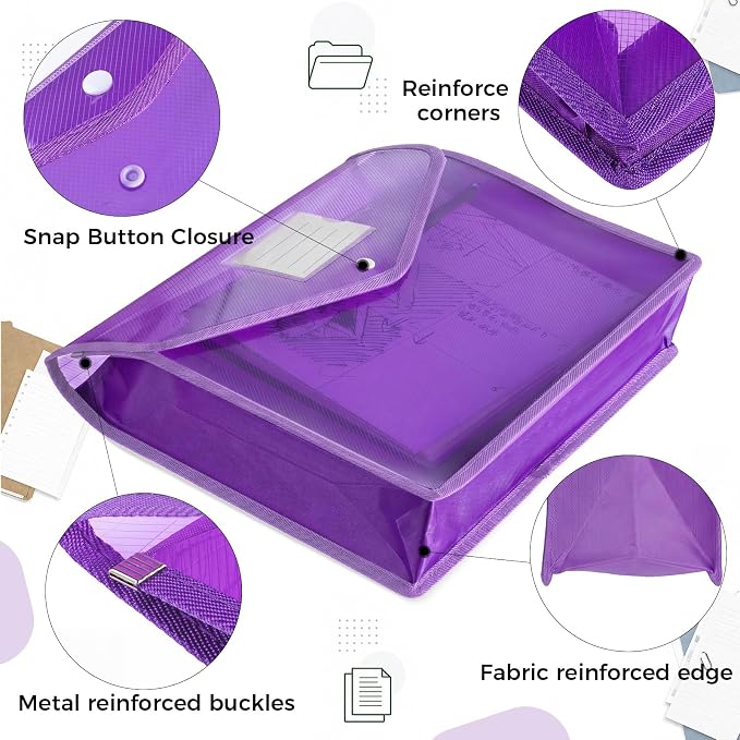 Epakh 10 Pieces Plastic File Folders Envelope Expanding File Wallet Organizer - Image 3