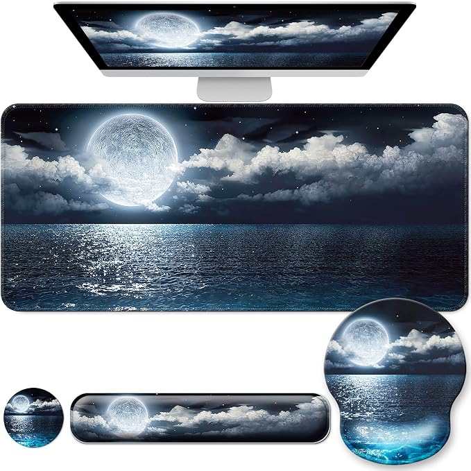 Desk Mat Set + Keyboard and Mouse Pad by VINEBURY
