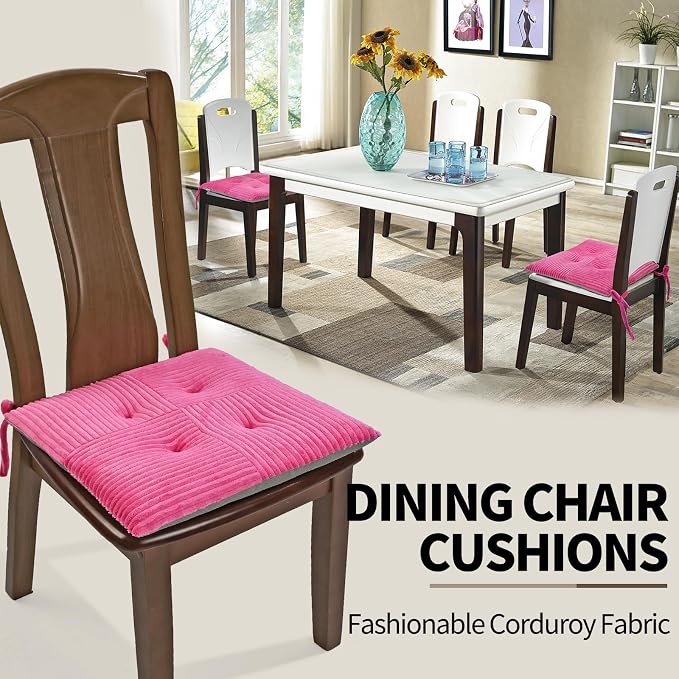 Office Stacking Chair Cushions 4 Pack, Corduroy High Density Foam Kitchen Seat - Image 3