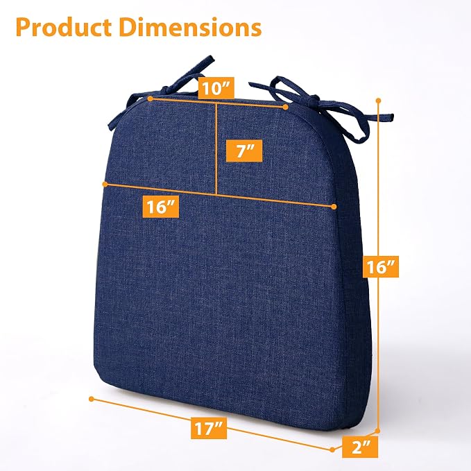 Ruqmuis Chair Cushions for Dining Chairs, D-Shaped Chair Pads - Image 2