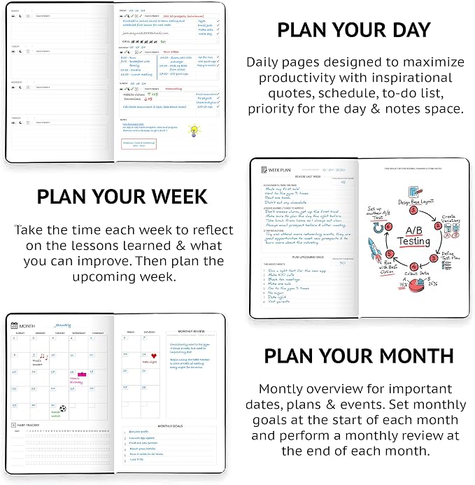 Wyze Planner Undated Daily Planner – 1-Year B5 Productivity Organizer - Image 4