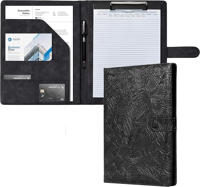 Clipboard Folder Padfolio, Mymazn Writing Portfolio Faux Leather Clipboards by Mymazn