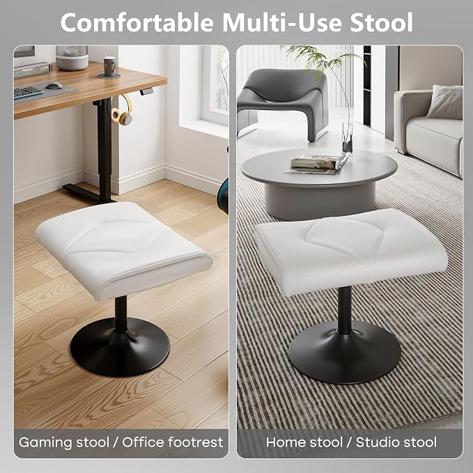 VECELO Foot Rest Under Desk Ottoman, PU Height Adjustable Footrest - Image 4