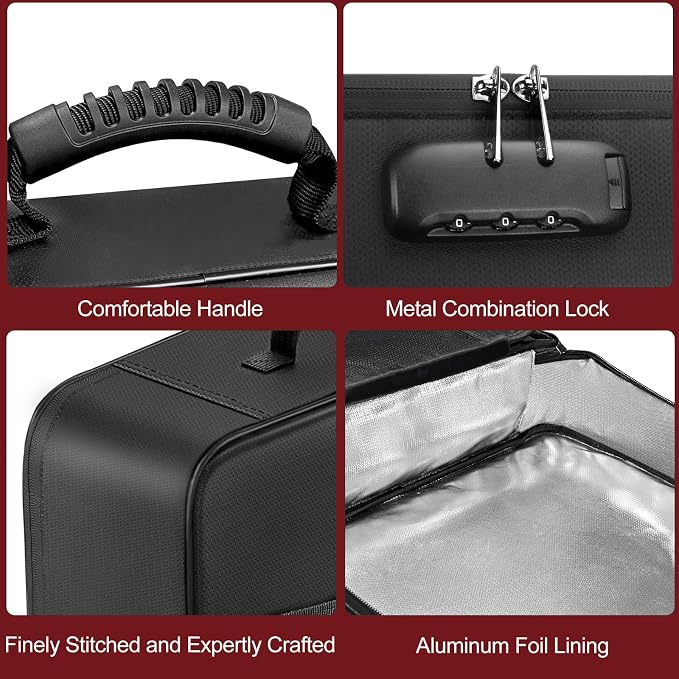 Fireproof Document Box with 5200℉ Heat Insulated, Document Organizer with Lock - Image 6