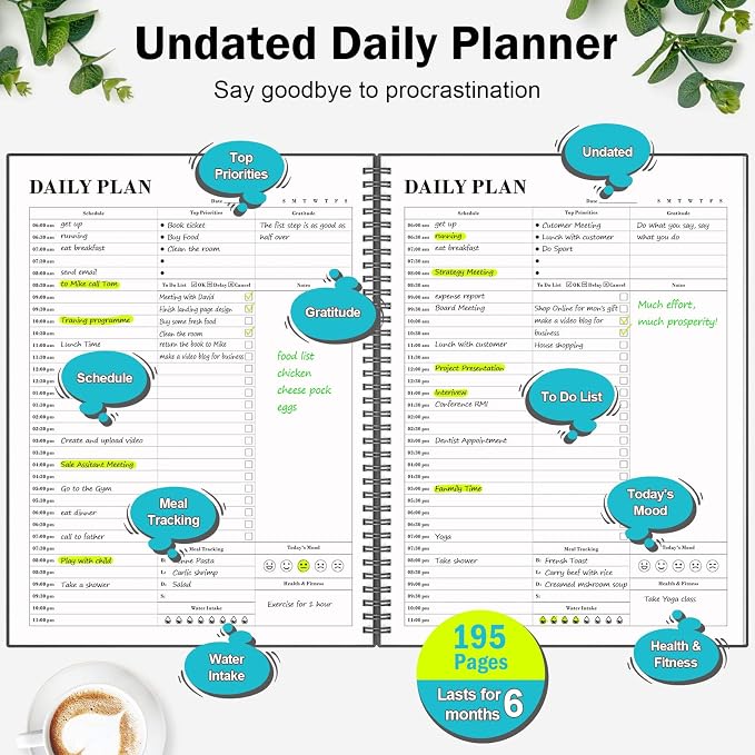 Planner Undated, Asten Daily Planner Agenda - Image 2