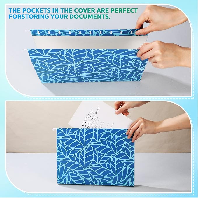 Estune 32 Pcs Blue Decorative Hanging File Folders Letter Size Cabinet File - Image 3