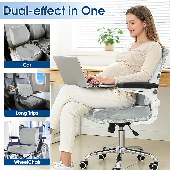 CloudBliss Lumbar Support Pillow & Seat Cushion Set - Image 7