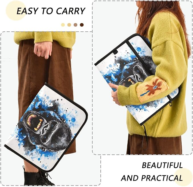 Expanding File Folder King Kong Blue Face Accordion File Organizer 13 Pockets - Image 2