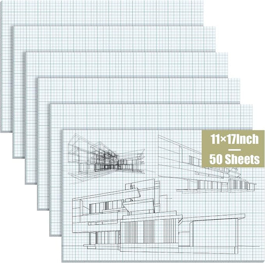 Ctosree 6 Pcs 11 x 17 Quadrille Pads 4 Squares Per Graph Paper Pad Back to by Ctosree