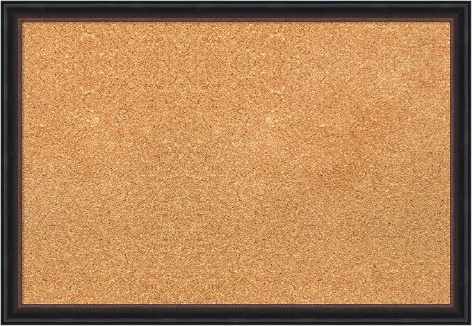 Amanti Art Natural Cork Board for Wall, 18x26 Vision Board with Black Wood Frame, Medium Corkboard Office Decor for Home Organization, Casual Corkboard Pinboard to display items for home organization-DeskLoop Office