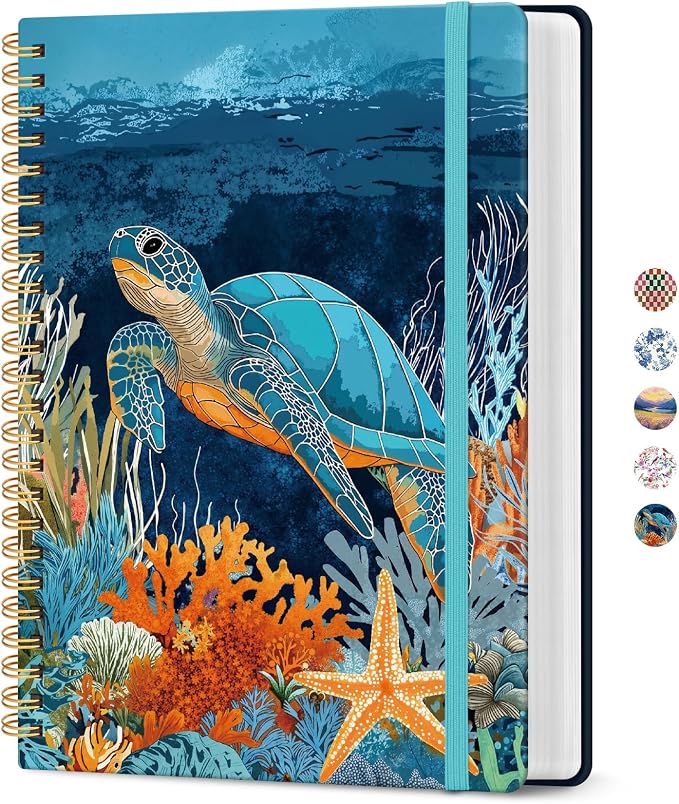Lined Spiral Notebook Journal for Work, 300 Pages Thick B5 College Ruled by Taja