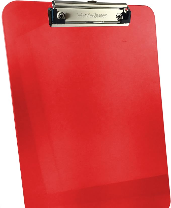 Trade Quest Plastic Clipboard Transparent Color Letter Size Low Profile Clip - Image 2