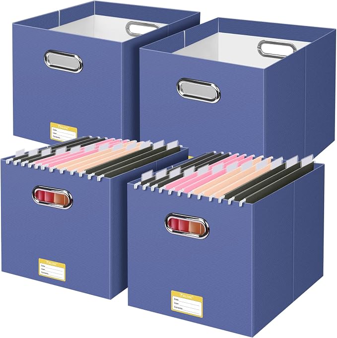 BALEINE File Organizer Box, Cardboard File Folder Organizer by BALEINE