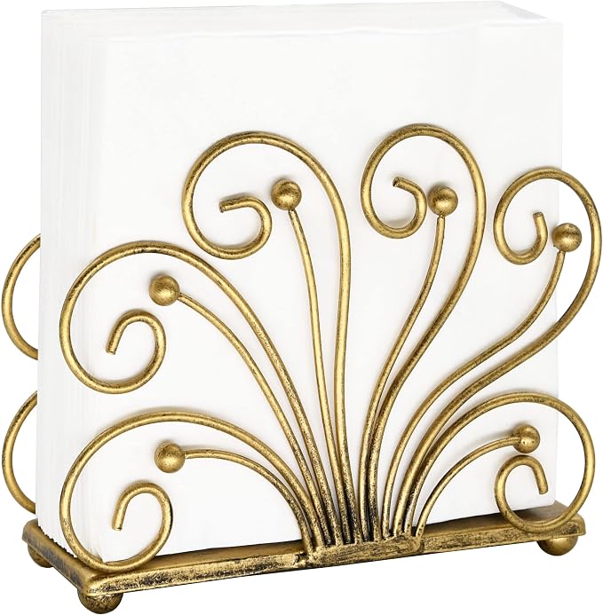 OwlGift Modern Flaunting Peacock Tail Napkin Holder, Antique Design Metal by Owlgift