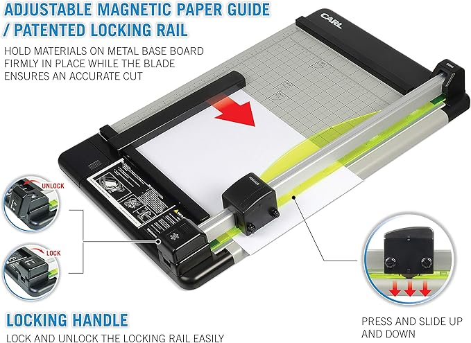 Carl Manufacturing 12220 HVY-Duty Paper Trimmer 15-Inch 36 Sht Cap. 14-Inch x15-1/4-Inch x3/4-Inch GY-DeskLoop Office