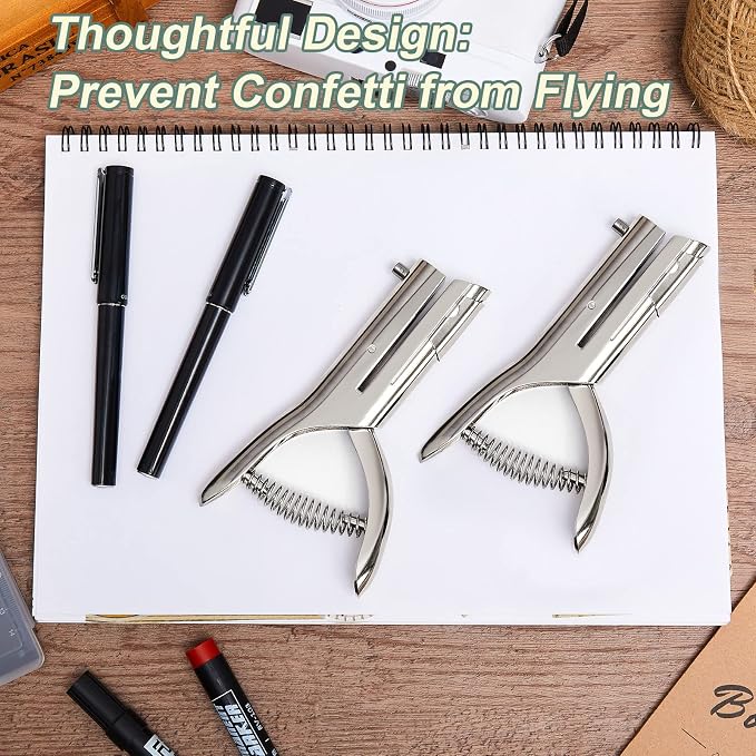 Chumia 2 Pcs Heavy Duty Hole Punch 2" Long Reach 1/8 Inch Paper Single One Hole - Image 5