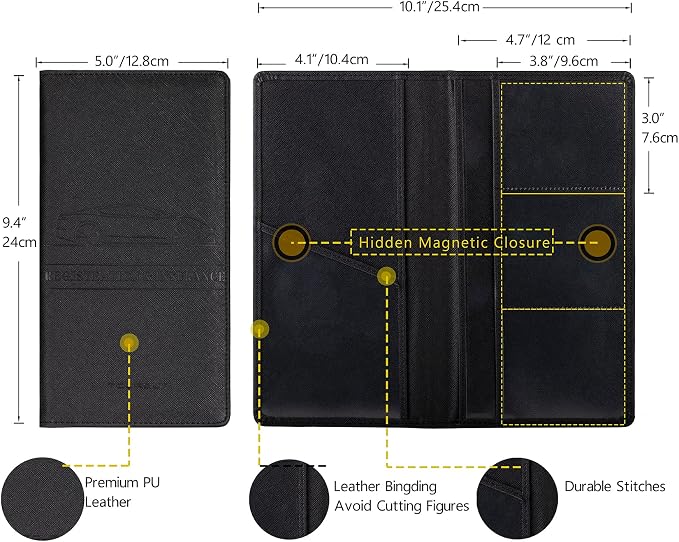 TOURSUIT Car Registration and Insurance Card Holder, Vehicle License Document - Image 4