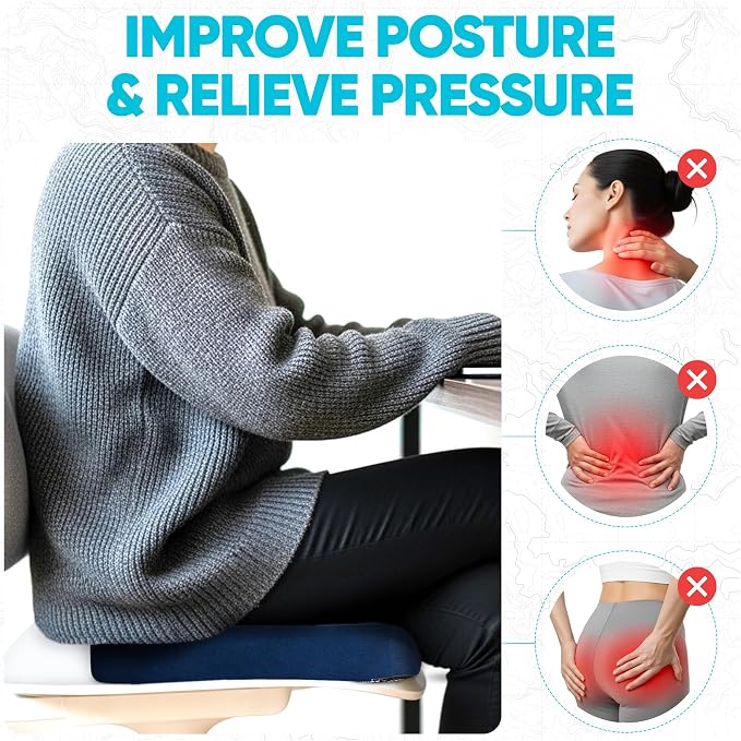 FORTEM Seat Cushion, Office Chair Cushion, Memory Foam Car Seat Cushions - Image 6
