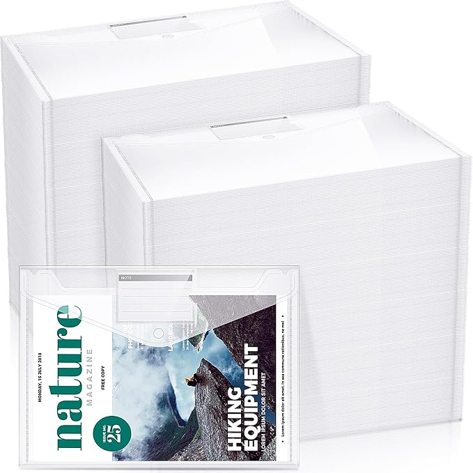 Zhehao 100 Pcs Clear Plastic Envelopes File Folders by Zhehao