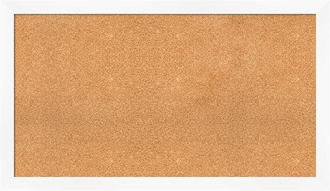 Amanti Art Natural Cork Board for Wall, 27x47 Vision Board with White Frame, Oversize Corkboard Office Decor for Home Organization, Modern Corkboard Pinboard to Display Items for Home Organization in-DeskLoop Office