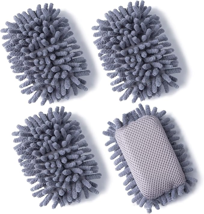 4 Pieces Microfiber Shag Whiteboard Eraser Shag Washable Dry Eraser Board Eraser by EEOYU