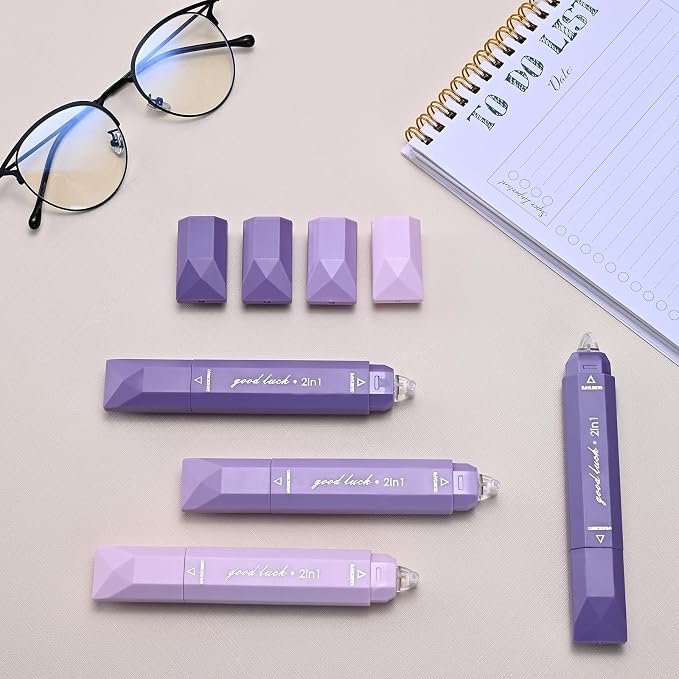 Temiary 4 Pcs 2 in 1 White Correction Tape and Double Sided Roller Set - Image 7