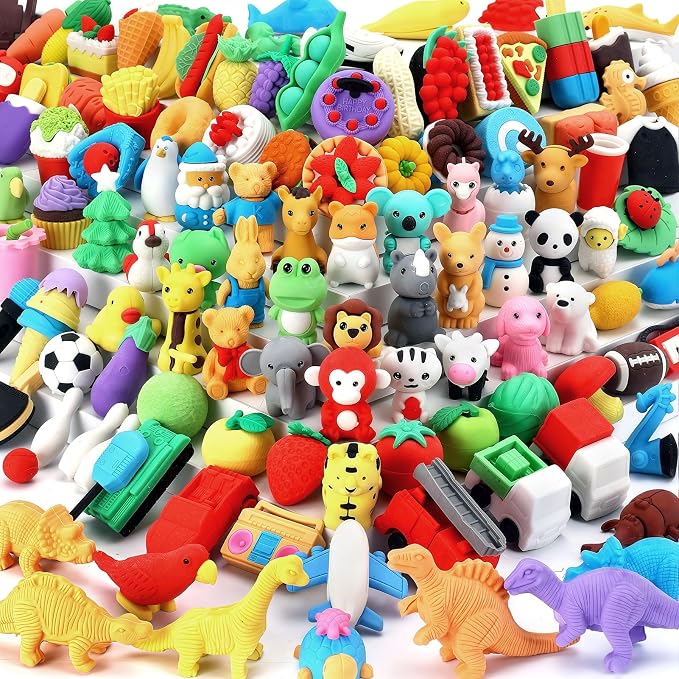 URSKYTOUS 111Pcs Animal Erasers Desk Pets - Image 8