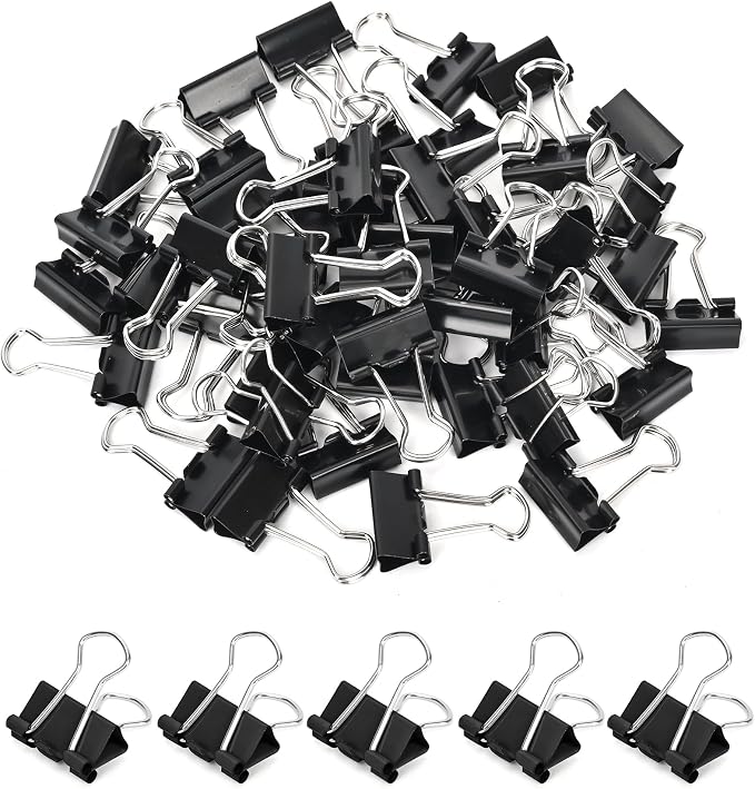 Binder Clips, 50 Pack, 0.75 in Small Paper Clips by Unknown