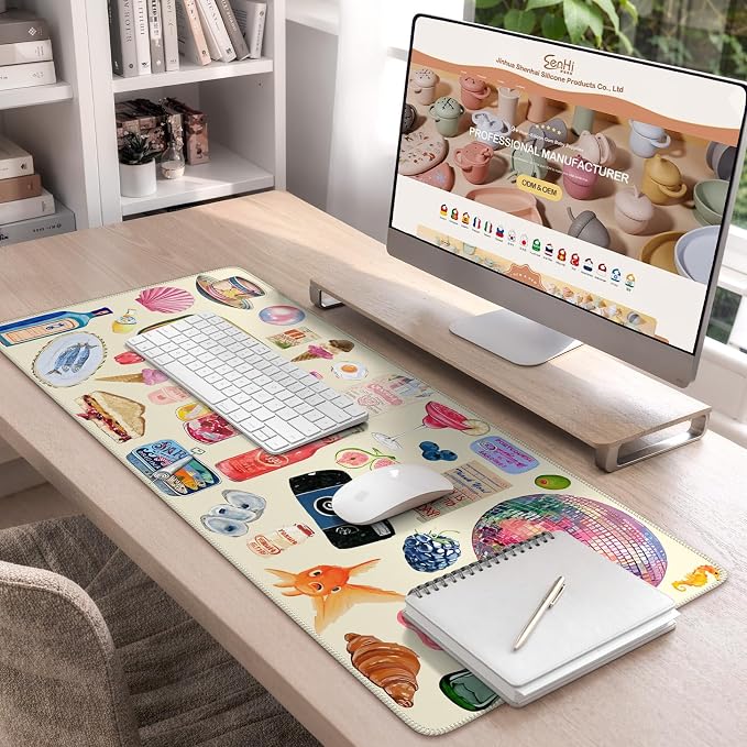 iCasso Cute Desk Mat, Large Waterproof Mouse Pad, Non-Slip Desk Protector - Image 7