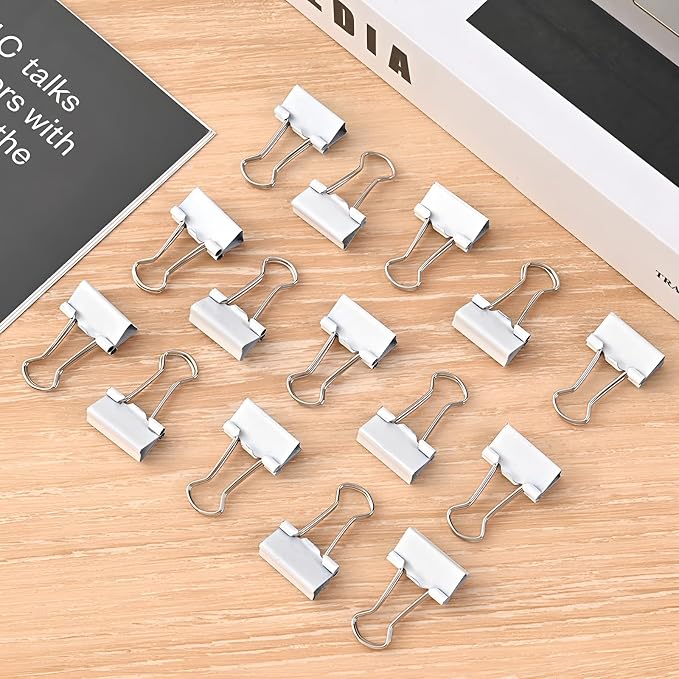 50 Pack Small White Binder Clips 3/4 Inch, Colored Little Paper Clamps - Image 6