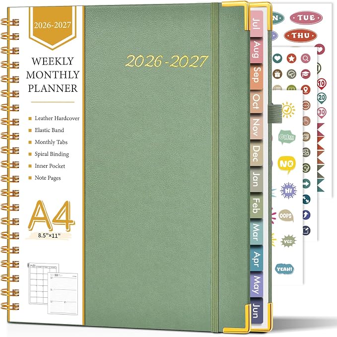 Academic Planner 2026-2027, Hardcover Leather Weekly and Monthly Calendar by Unknown