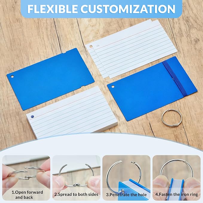NEEWAY Ruled Index Cards with Ring 3x5 Inches, Flash Cards with Rings - Image 5