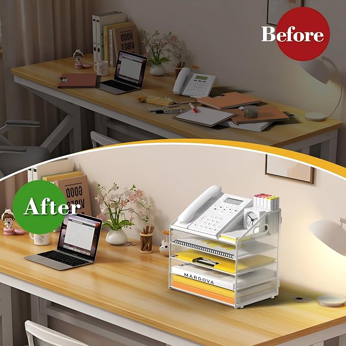 Letter Tray Paper, 5 Tier Desk Organizer - Image 3