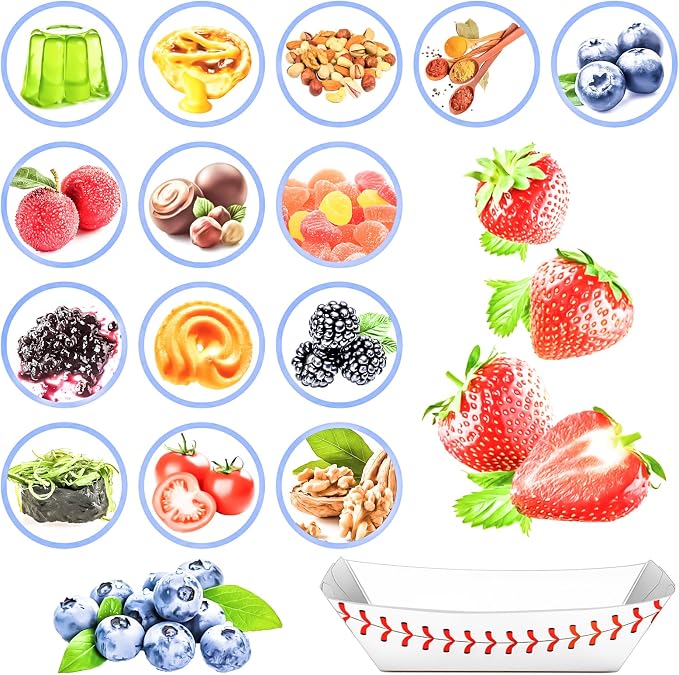 200 Pack 1/4Lb Paper Food Boat Trays, Baseball Birthday Decorations Baseball - Image 6