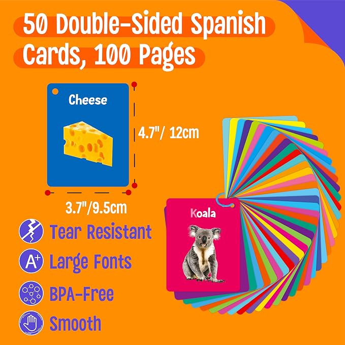 50 PCS Early Learning Flashcards, 7 in 1 Double Sided Cards- Alphabet, Colors - Image 2