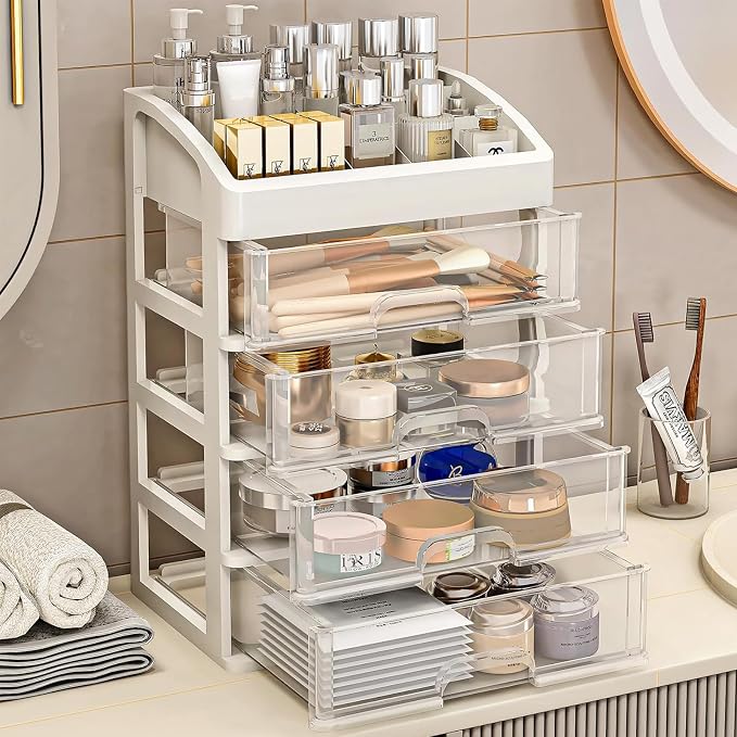 Desk Organizer with 4 Drawer Storage, Desktop Drawers Organizer - Image 6