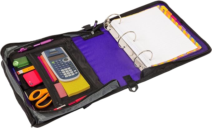 Case-it Mighty Zip Tab School Zipper Binder | 3-Inch O-Rings, 600-Sheet Capacity - Image 6
