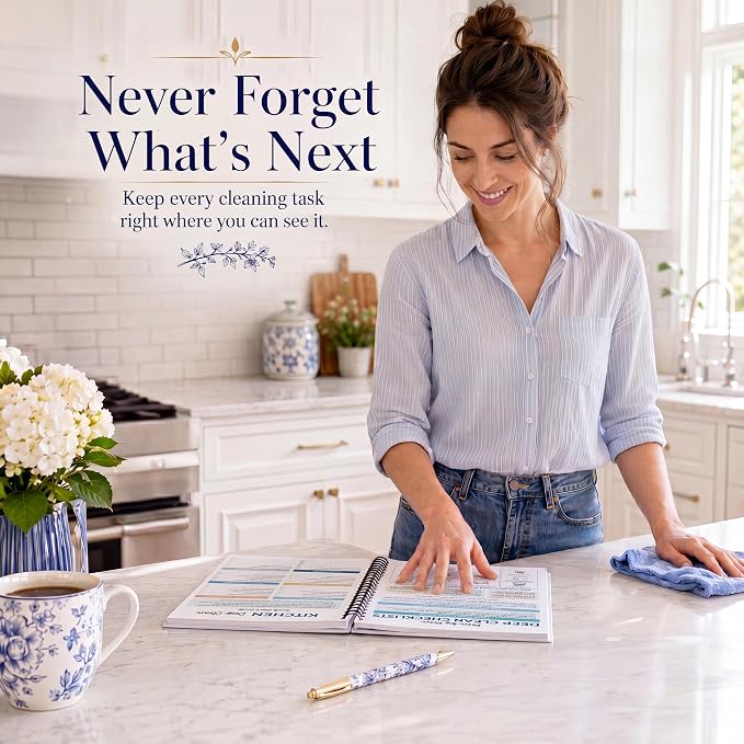 Blue Floral ADHD Cleaning Planner - Image 7