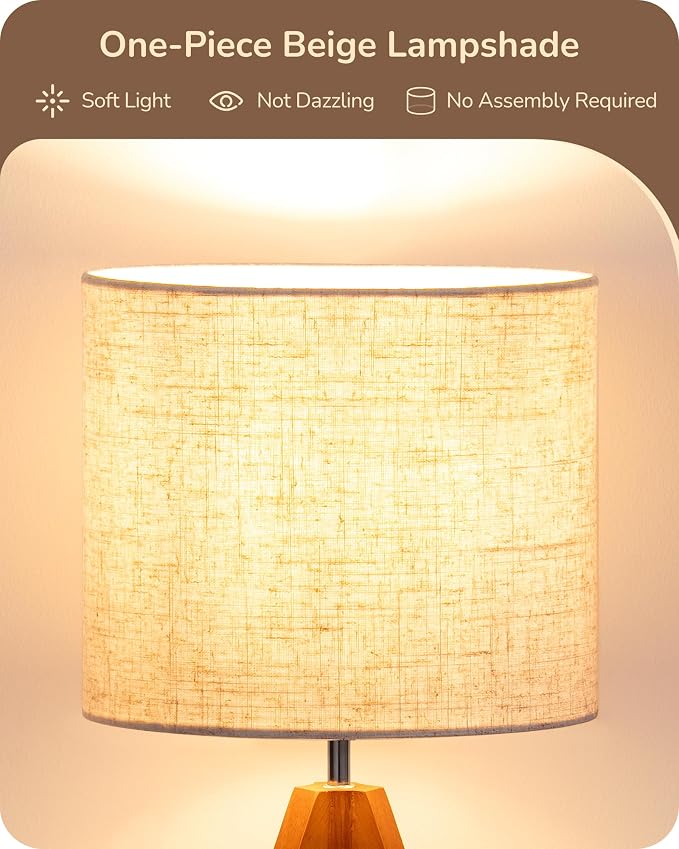 EDISHINE Tripod Table Lamp, Small Cute Bedside Lamp - Image 3