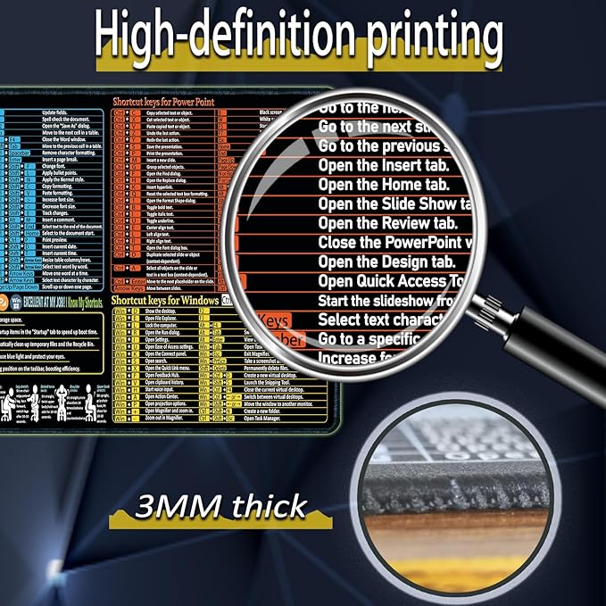 Excel/Word/Power Point/Windows Mouse pad, Non-Slip&Waterproof Large Gaming - Image 5