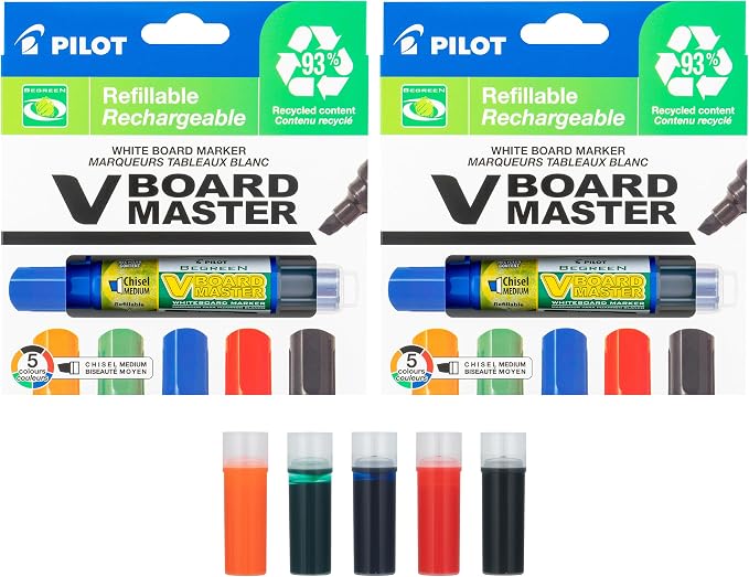 Pilot V Board Master Refillable Dry-Erase Markers, Medium Chisel Tip by PilotCorporationofAmerica