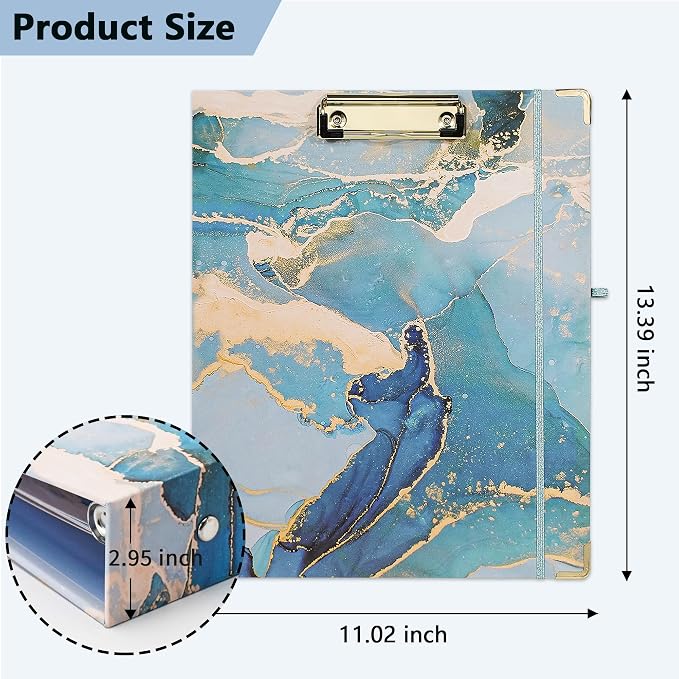 Cute 3 Ring Binder with Clipboard, 1 Inch Round Ring Organizer with 5 Tab - Image 2