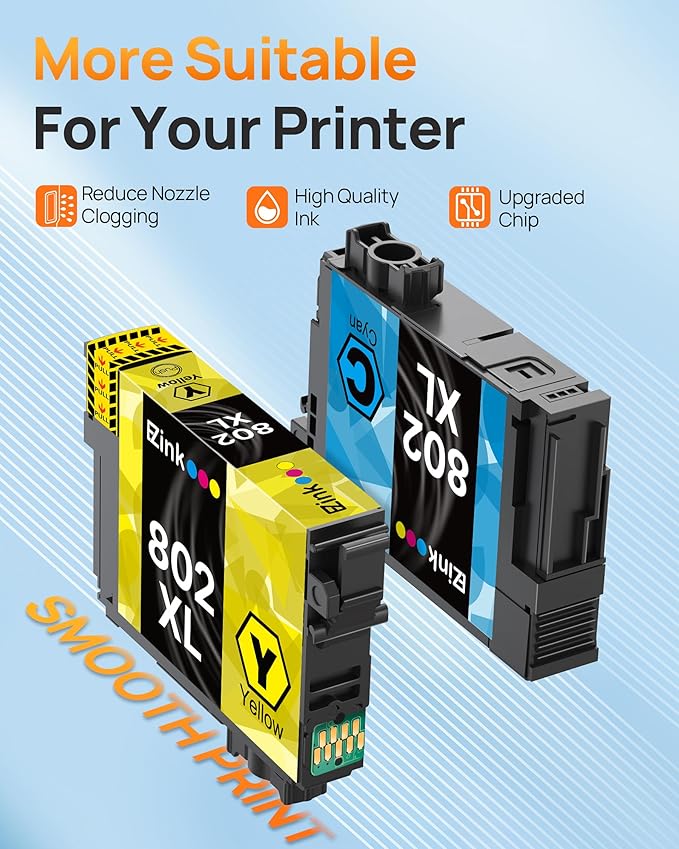 E-Z Ink Remanufactured Ink Cartridge Replacement for Epson 802XL 802 T802XL T802 to use with Workforce Pro WF-4740 WF-4730 WF-4720 WF-4734 EC-4020 EC-4030 (1 Black, 1 Cyan, 1 Magenta, 1 Yellow)-DeskLoop Office